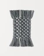 Dessous-de-verres en macramé rectangle gris