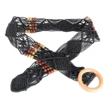 Ceinture de taille bande passante bohème noire