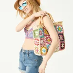 sac en macramé anse en bambou chic