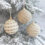 ornement sapin lin rustique naturel